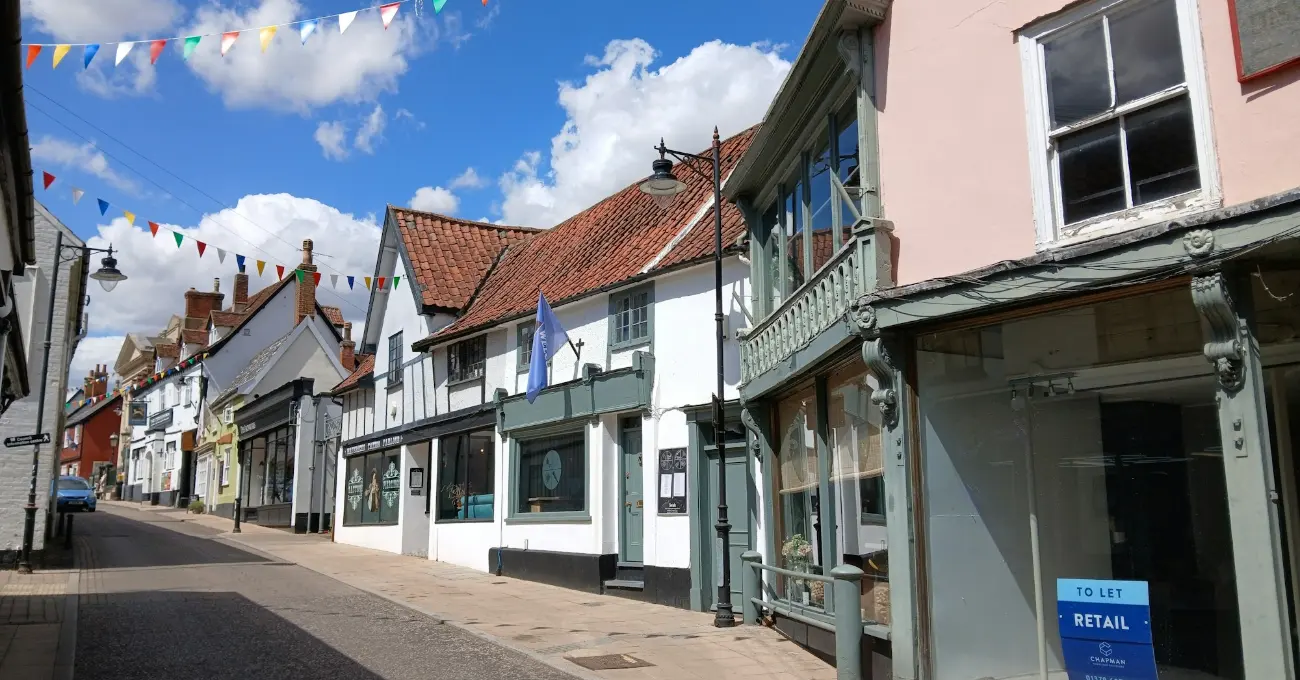 A lively local high street of independent shops