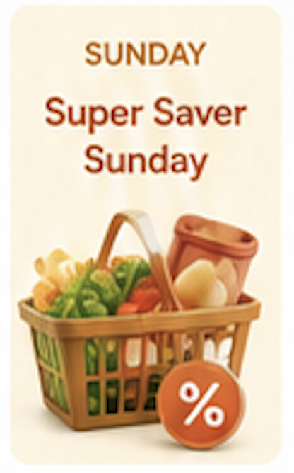 Sunday — Super Saver Sunday