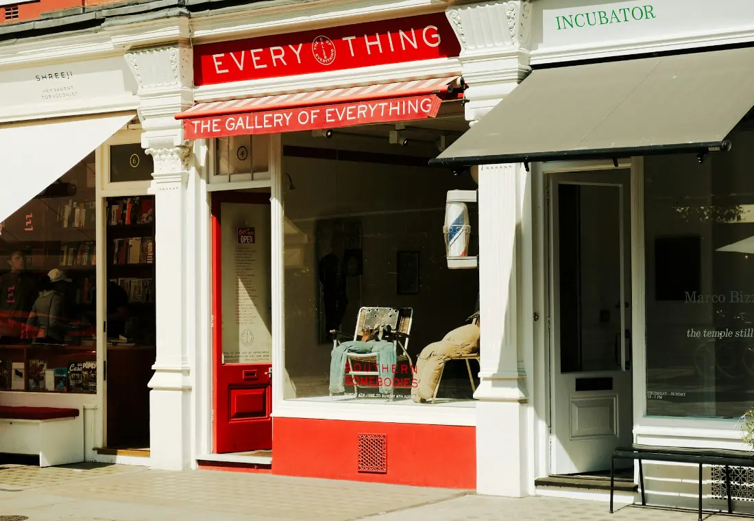 An independent shopfront on a quiet street, seen from the pavement.